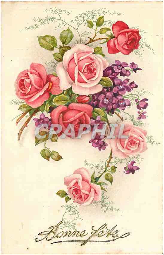 CPA Bonne Fete Fleurs