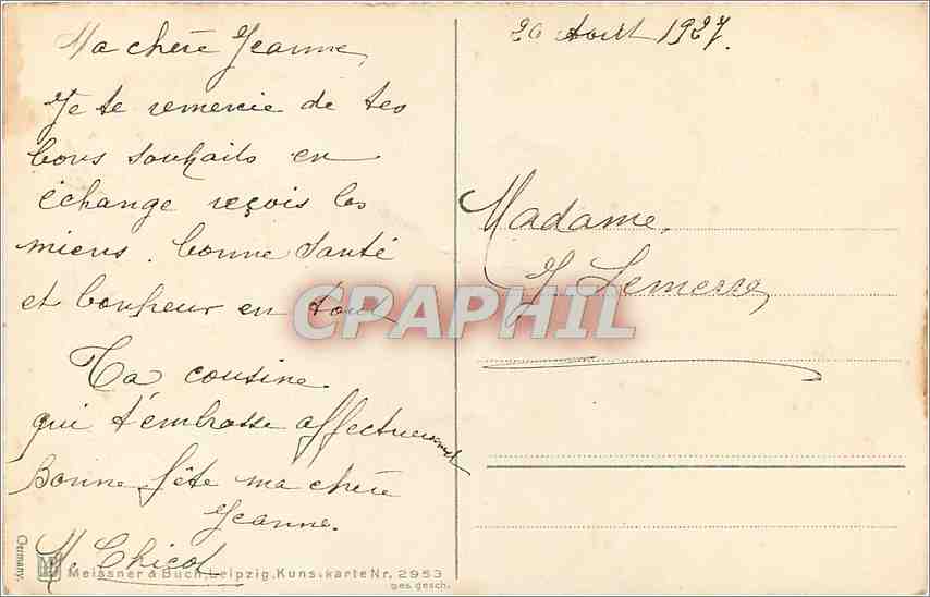 CPA Bonne Fete Fleurs — Back