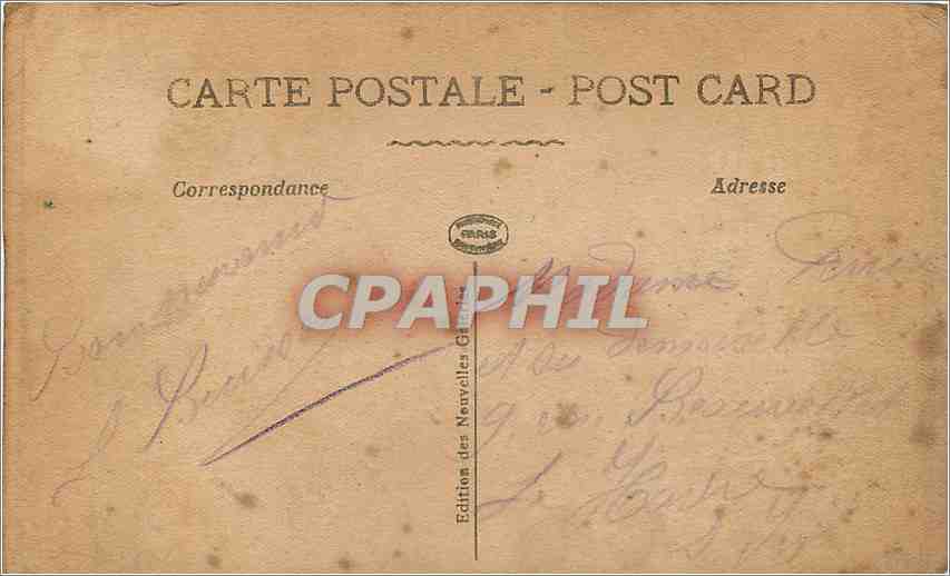 CPA Arras Place et Square de la Gare  — Rückseite