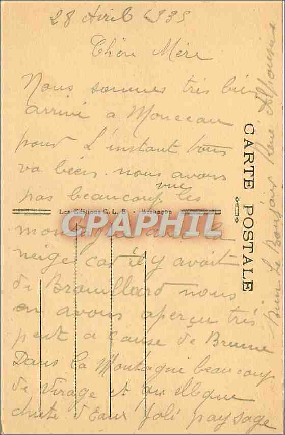 Blanzy-les-Mines (S.-et-L.) — Château du Plessi — Éditeur G. L. B. de Bourgoin — Rückseite