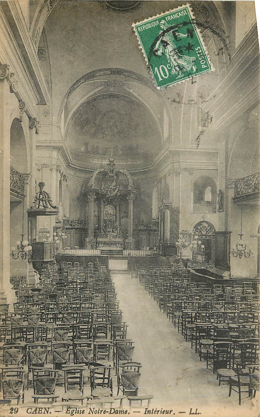 CPA Caen Eglise Notre Dame Interieur 