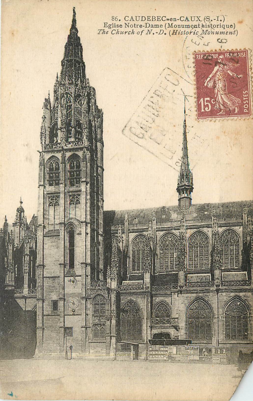 CPA Caudebec en Caux S I Eglise Notre Dame Monument Historique 