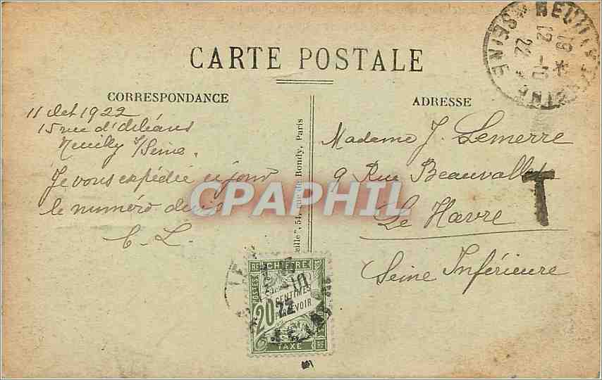 CPA Paris Bois de Boulogne Le Moulin de Longchamps au loin les Tribunes du Champ de Courses  — Rückseite