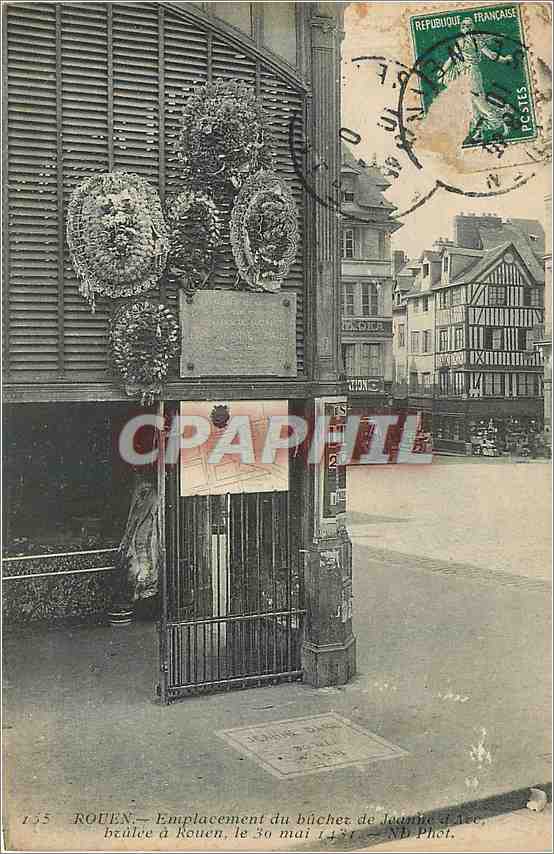 CPA Rouen Emplacement du Bucher de jeanne l'Arc brulee a Rouen 