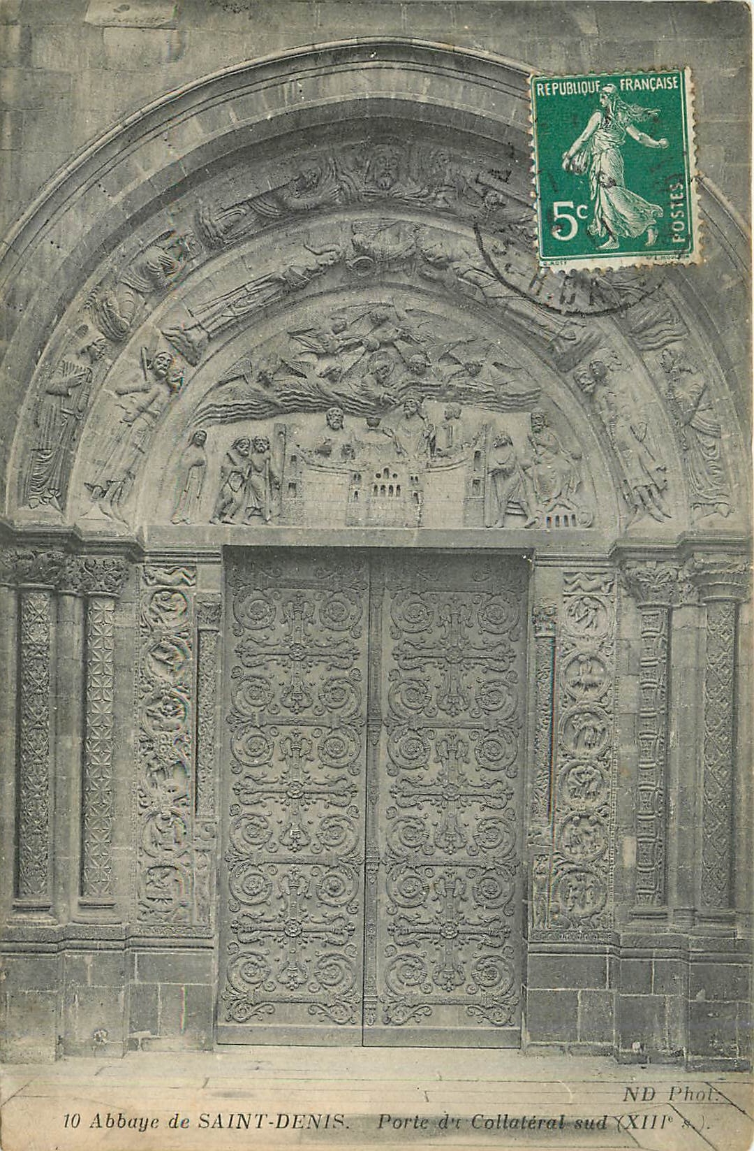 CPA Abbaye de Saint Denis Porte du Collateral sud 