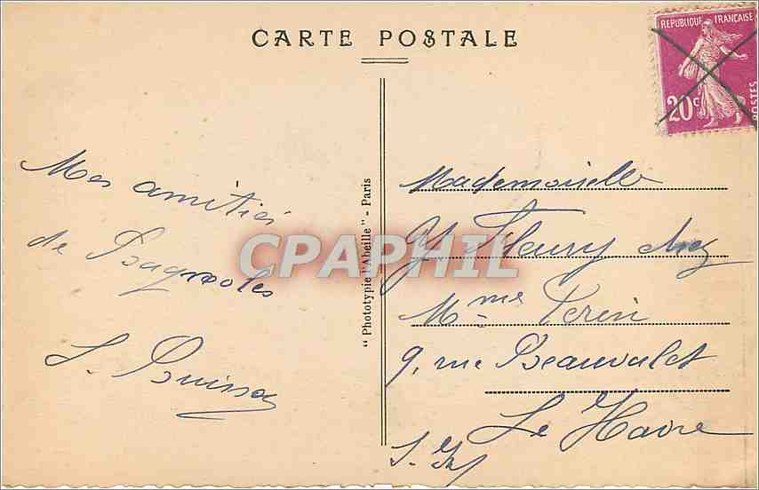 CPA Bagnoles de l'Orne Le Grand Hotel Les Jardins du Casino du Lac  — Rückseite