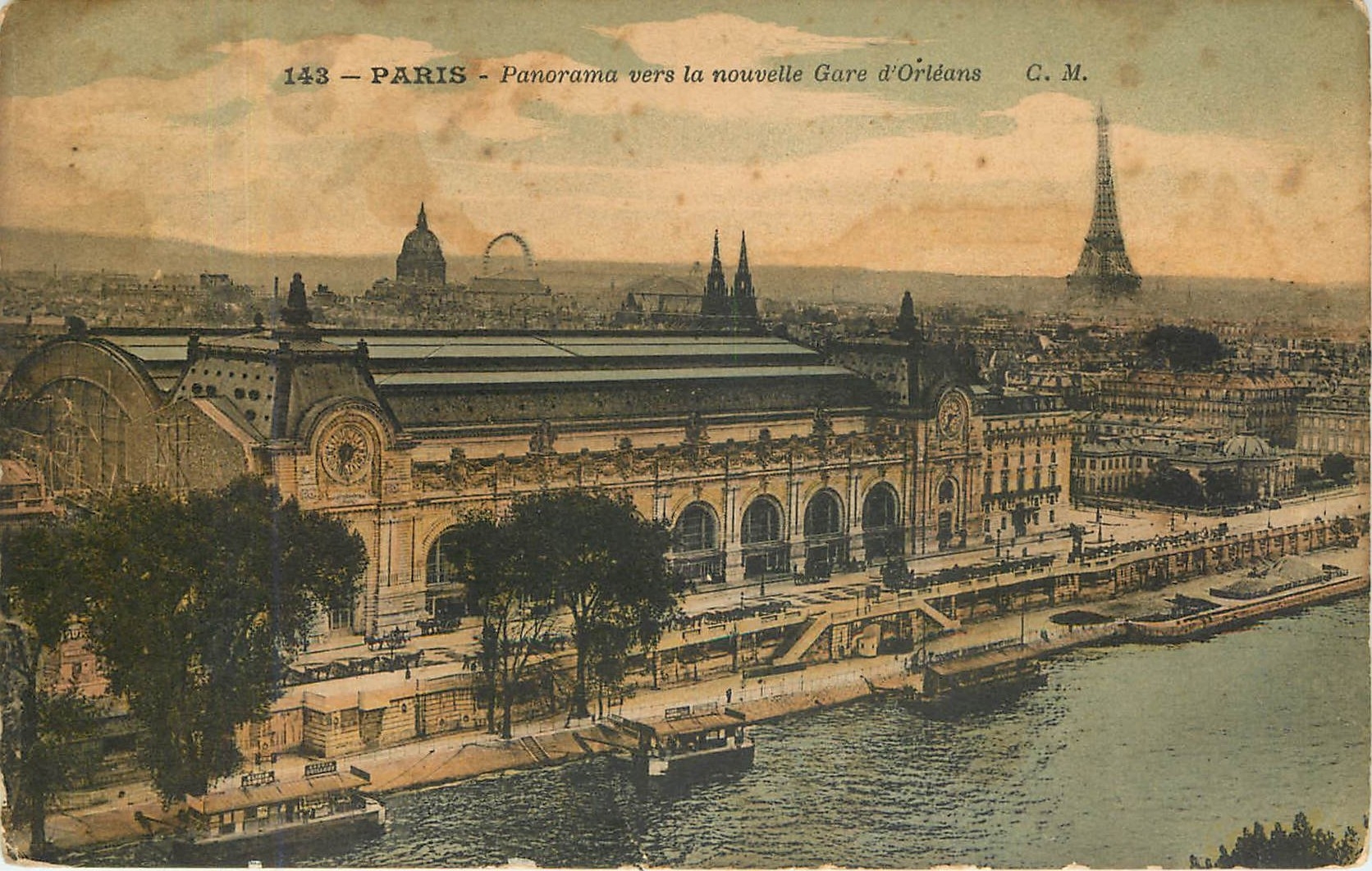 CPA Paris Panorama vers la nouvelle Gare d'Orleans Tour Eiffel