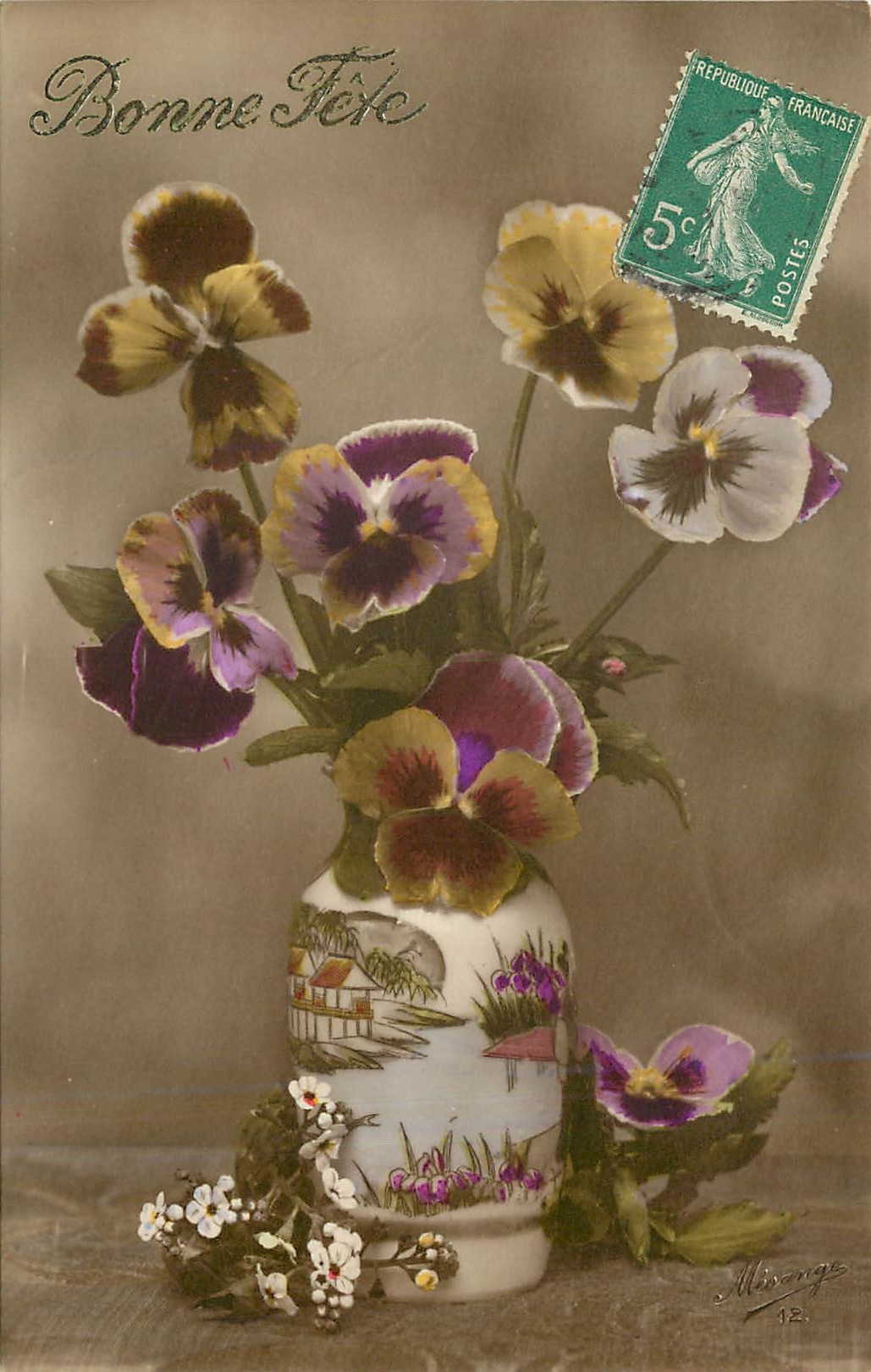 CPA Bonne Fete Fleurs