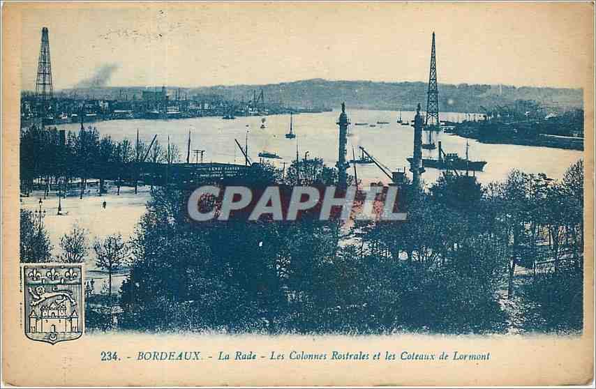 CPA Bordeaux La Rade Les Colonnes Rostrales et les Coteaux de Lormont 