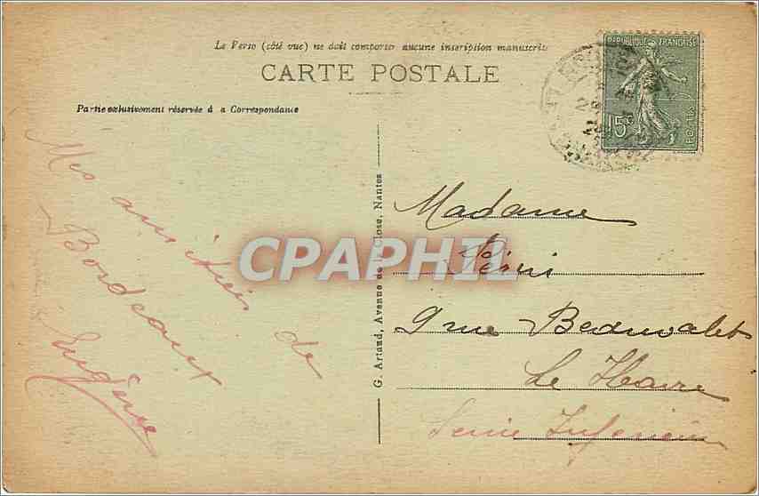 CPA Bordeaux La Rade Les Colonnes Rostrales et les Coteaux de Lormont  — Verso