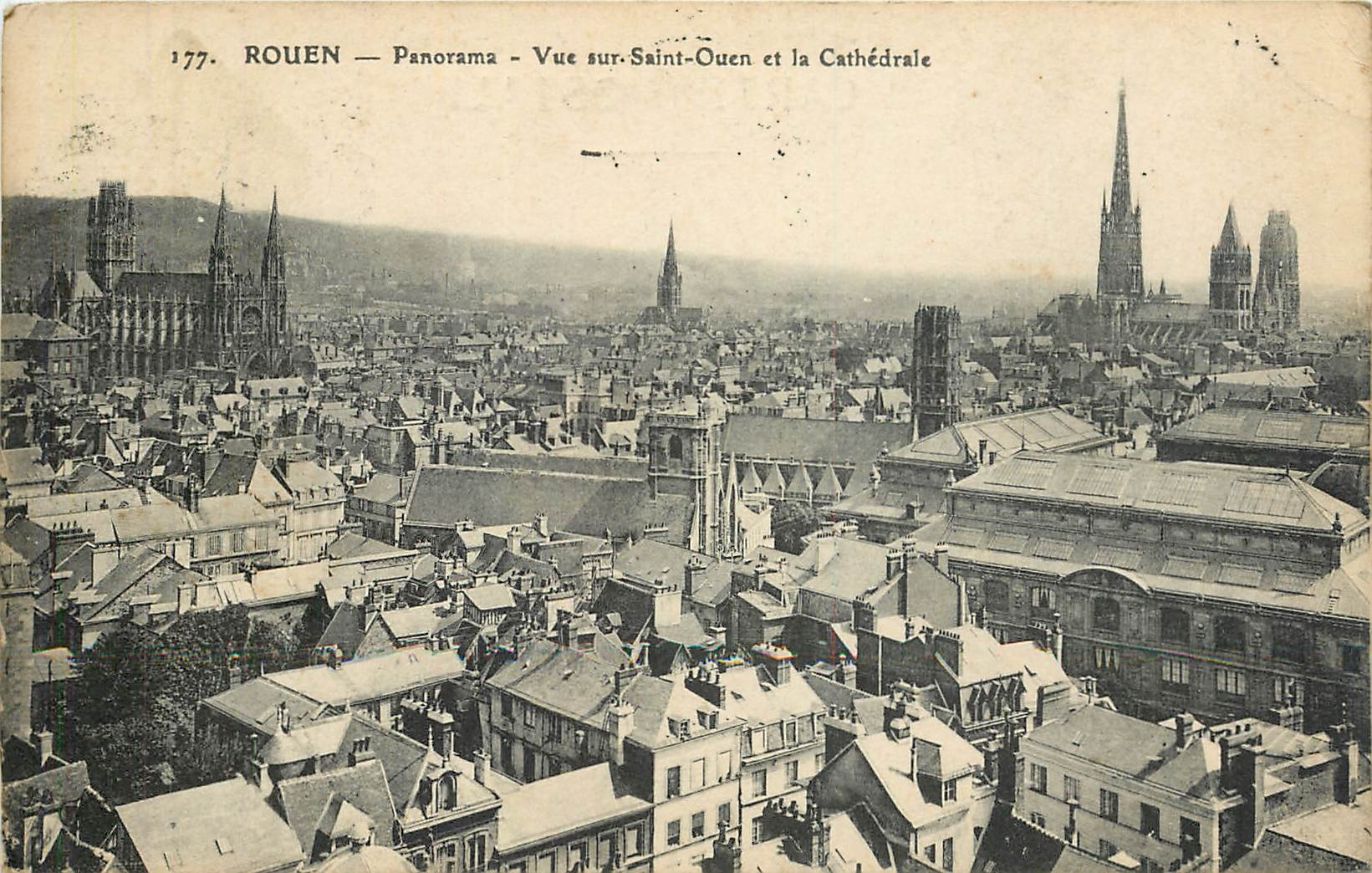 CPA Rouen Panorama Vue sur Saint Ouen et la Cathedrale 