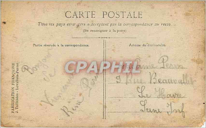 CPA Souvenir Chasseur a Pied Militaria — Rückseite