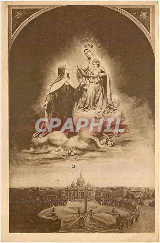 Vierge à l'Enfant — Vierge couronnée et sainte Thérèse — Éditeur non visible, n° de série non visible