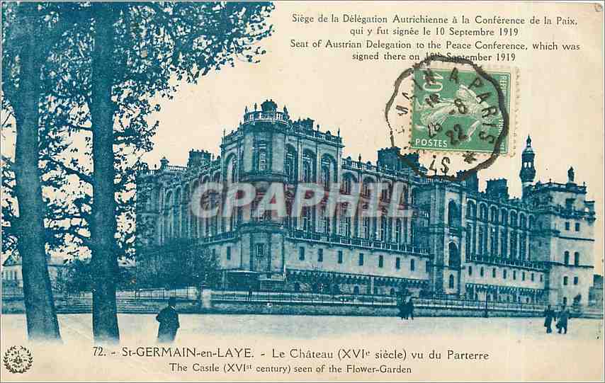 St-GERMAIN-en-LAYE - Le Château (XVIe siècle) vu du Parterre — éditeur inconnu, n° 72