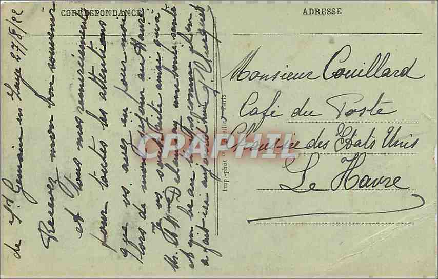 St-GERMAIN-en-LAYE - Le Château (XVIe siècle) vu du Parterre — éditeur inconnu, n° 72 — Verso
