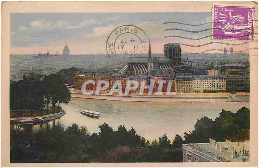 CPA Paris La Seine et l'Ile de la Cite 