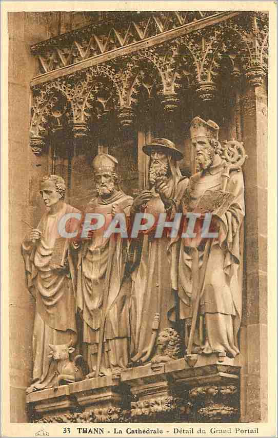 CPA Thann La Cathedrale Detail du Grand Portail 