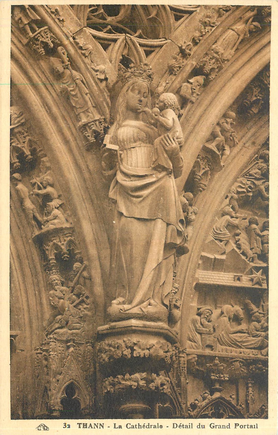 CPA Thann La Cathedrale Detail du Grand Portail 