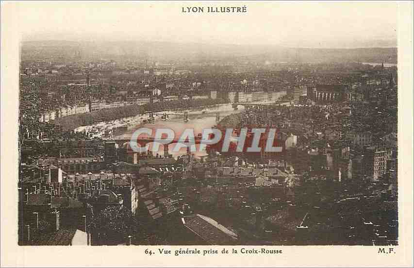 CPA Lyon Vue generale prise de la Croix Rousse 