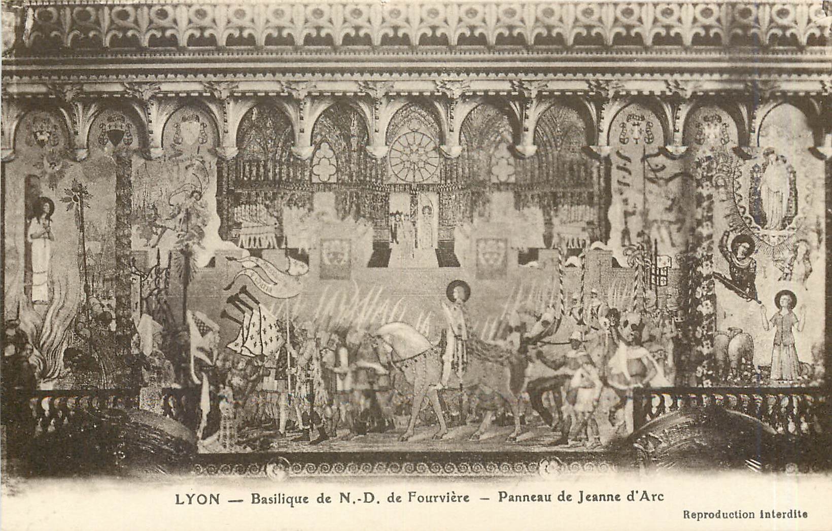CPA Lyon Basilique de ND de Fourviere Panneau de Jeanne d'Arc 