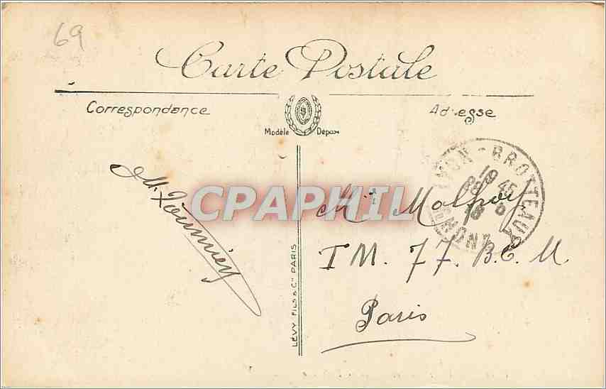 CPA Lyon Place Carnot Gare Perrache  — Verso