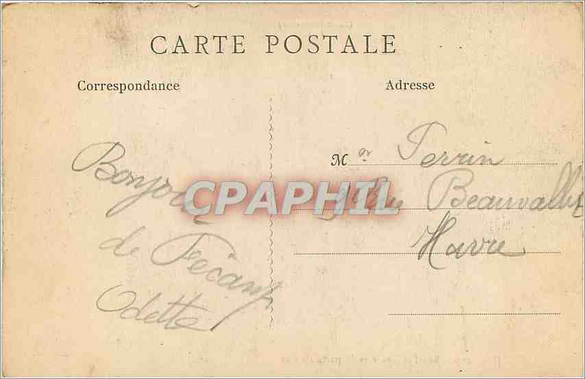 CPA Fecamp Les Falaises vers la porte au Roi  — Rückseite