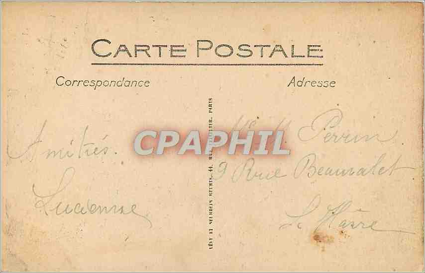 CPA Honfleur Le Port vu de la Lieutenance Bateau — Verso