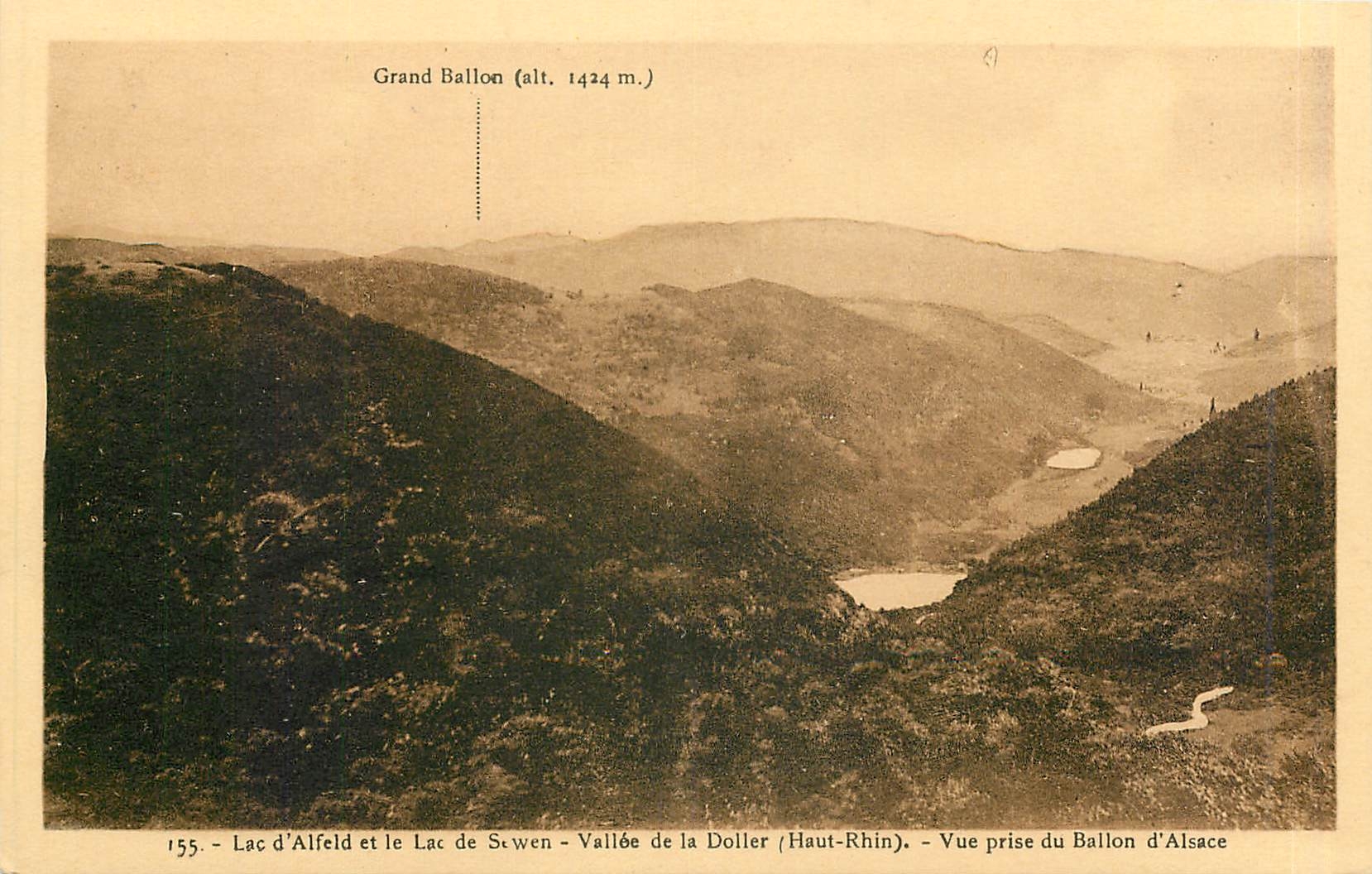 CPA Grand Ballon Lac d'Alfeld et le Lac de Sewen Vallee de la Doller Haut Rhin Vue prise du Ballon d