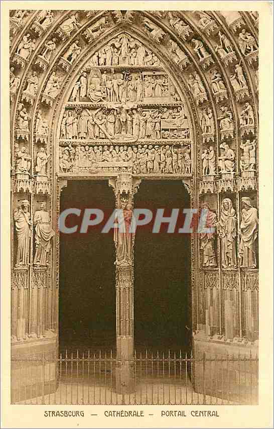 CPA Strasbourg Cathedrale Portail Central 
