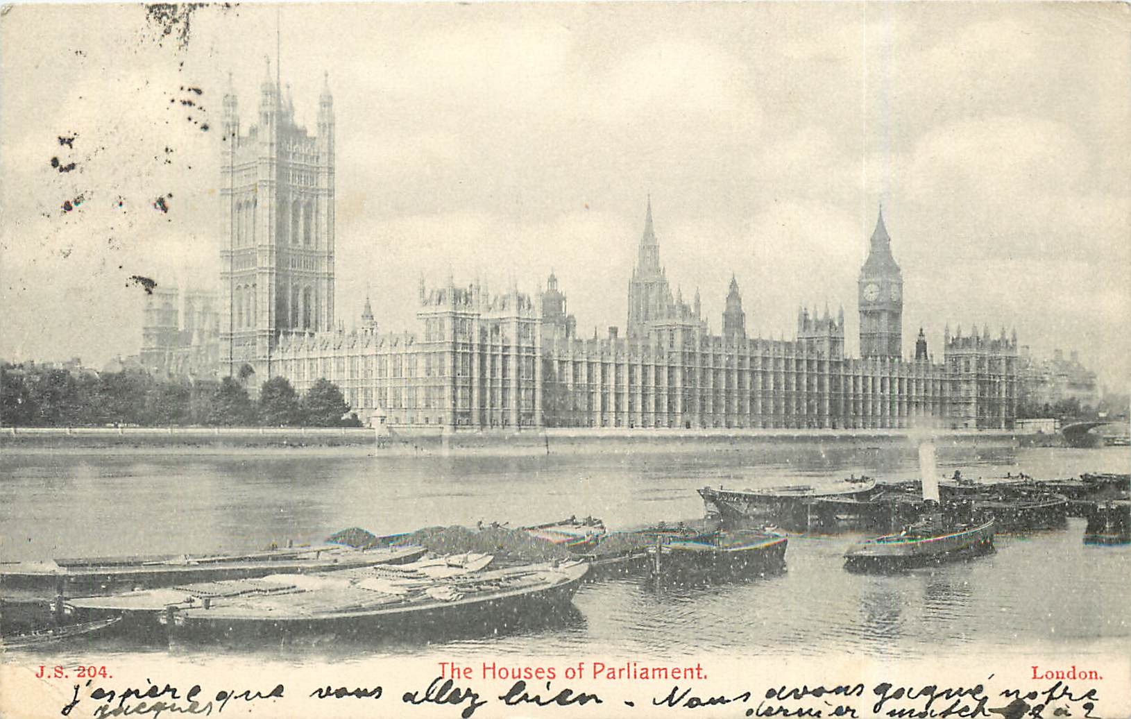Les Houses of Parliament — Londres — J.S. 204 — J.J. Sannada, Publisher