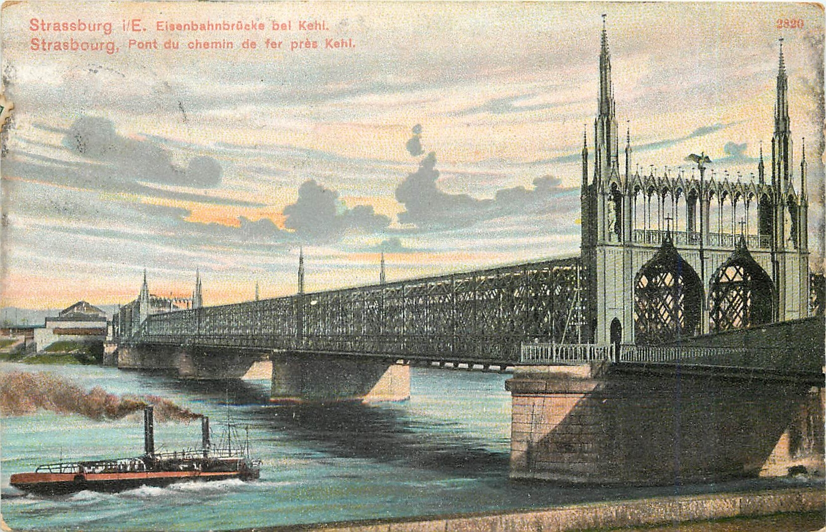 CPA Strasbourg Pont du Chemin de fer pres Kehl 