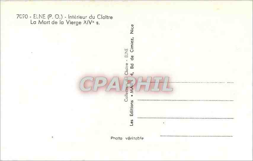 CPA Elne PO Interieur du Cloitre La Mort de la Vierge  — Rückseite