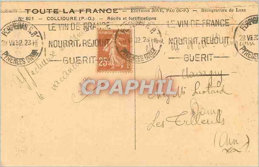 CPA Collioure PO Recifs et fortifications  — Rückseite
