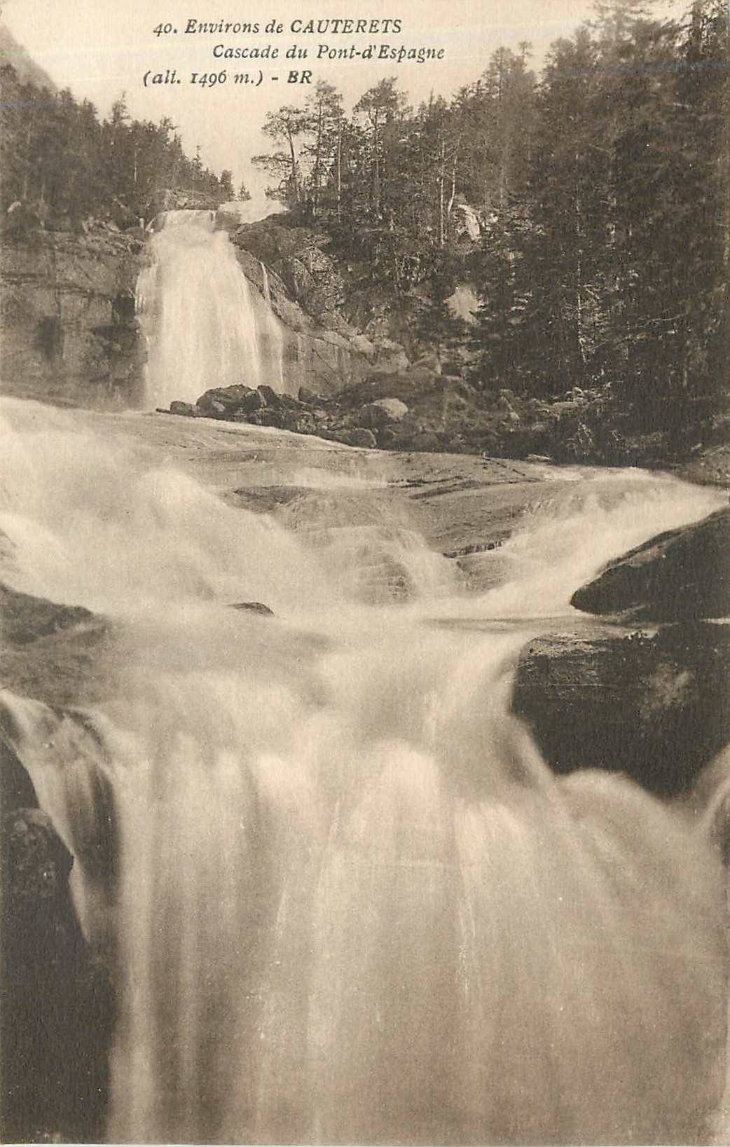 CPA Environs de Cauterets Cascade du Pont d'Espagne 