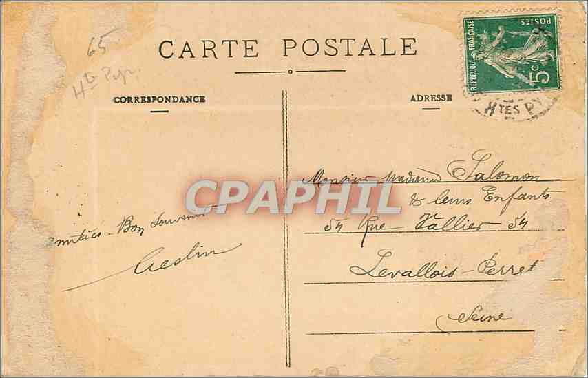 CPA Cauterets Le Pont d'Espagne  — Rückseite