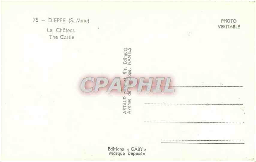CPM Dieppe S Mme Le Chateau  — Verso