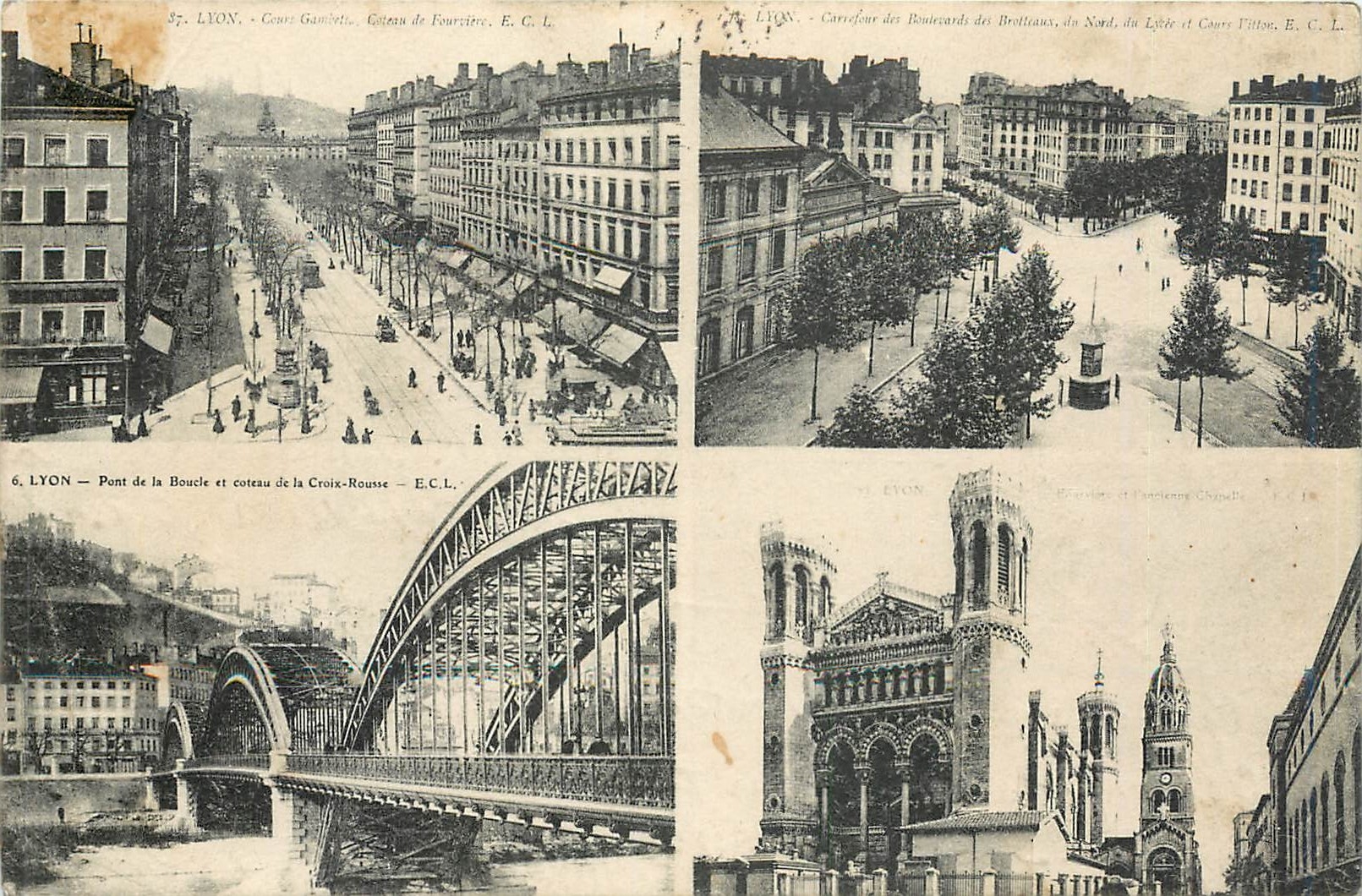 CPA Lyon Pont de la Boucle et coteau de la Croix Rousse 