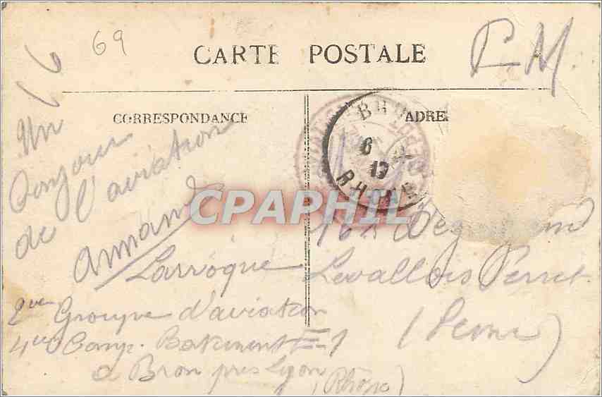 CPA Lyon Pont de la Boucle et coteau de la Croix Rousse  — Verso