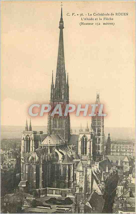 CPA La Cathedrale de Rouen L'Abside et la Fleche 