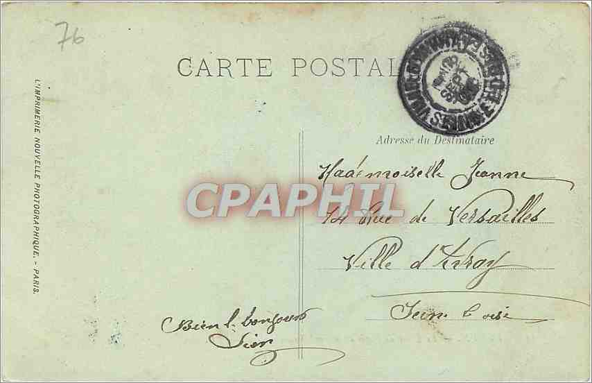 CPA Rouen Le Quai de Paris et le Pont Transbordeur Tramway — Rückseite