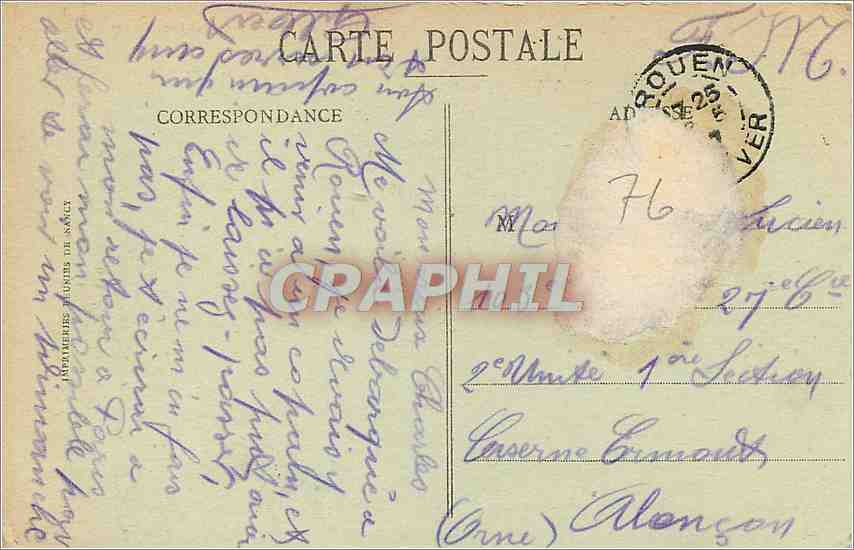 CPA Rouen Le Pont aux Anglais  — Verso