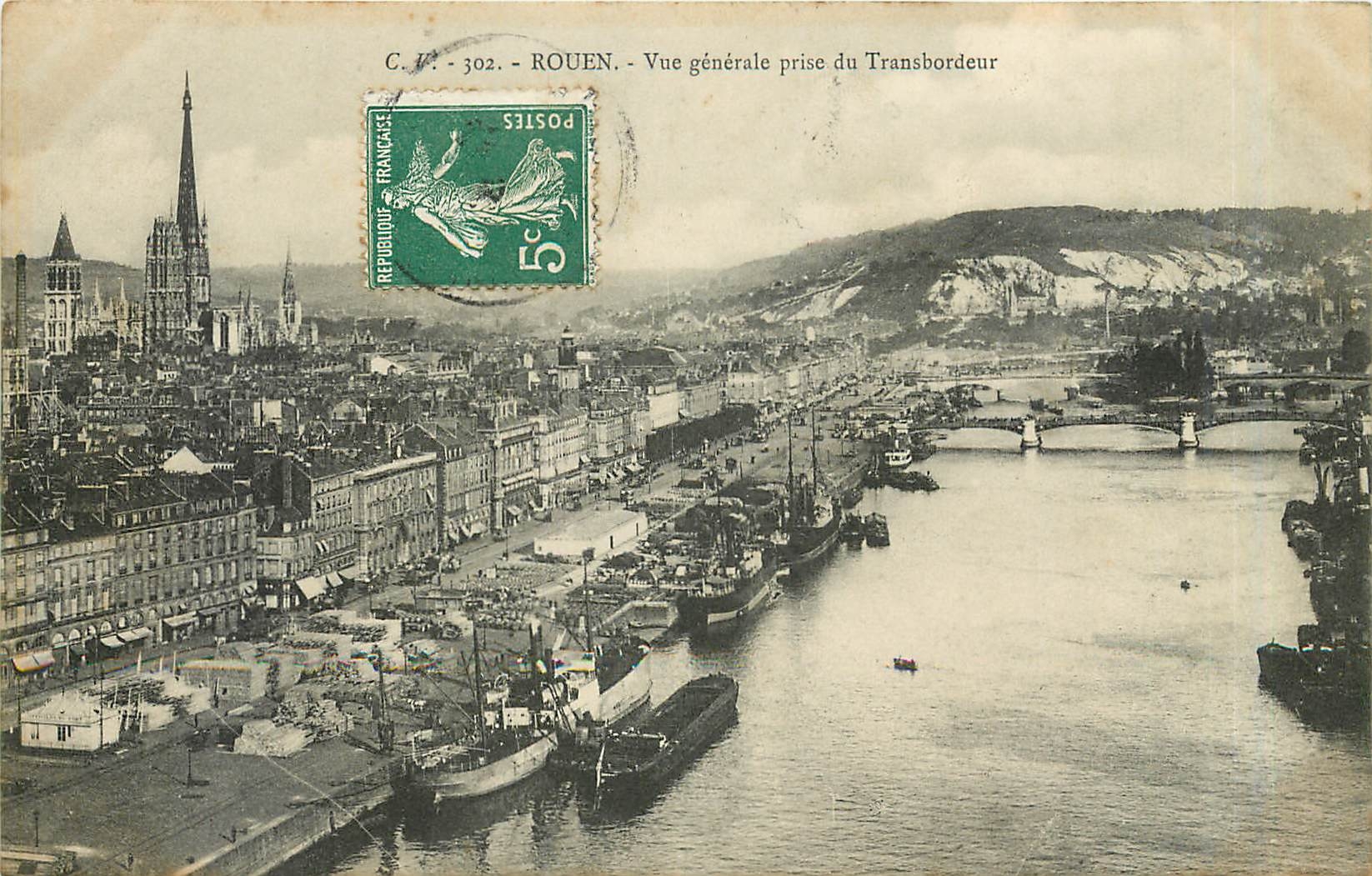CPA Rouen Vue generale prise du Transbordeur 