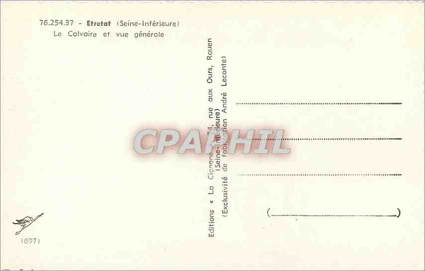 CPA Etretat Seine Inferieure Le Calvaire et vue generale  — Rückseite