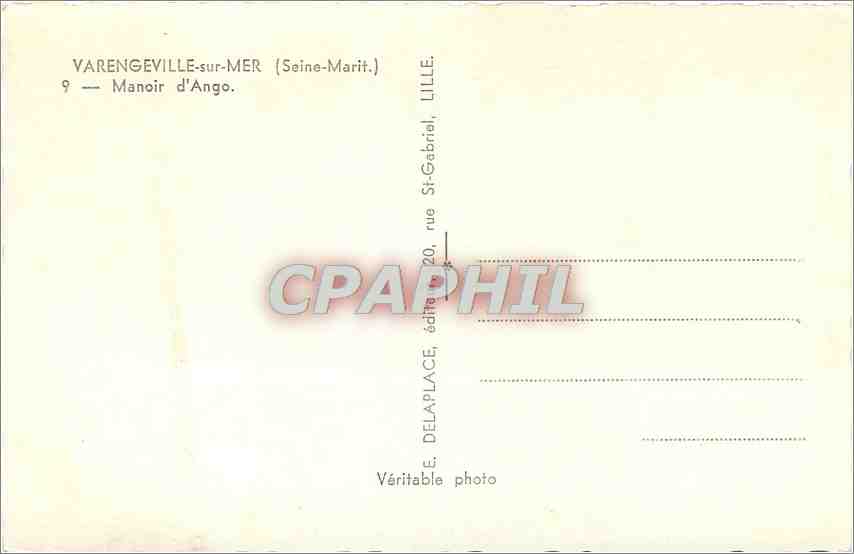 CPA Varengeville sur Mer Seine Marit Manoir d'Ango  — Rückseite