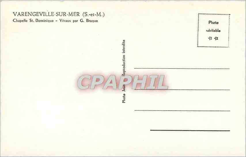 CPA Varengeville sur Mer S et M Chapelle St Dominique  — Rückseite