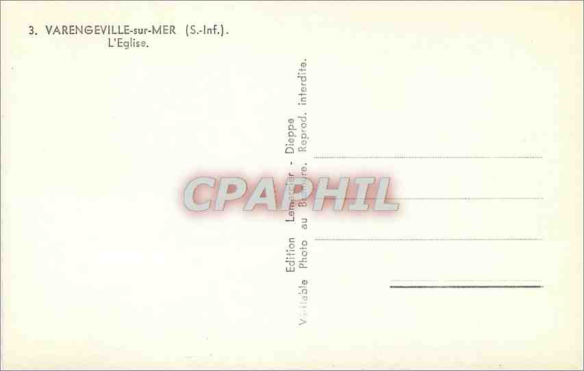 CPA Varengeville sur Mer S Inf L'Eglise  — Rückseite