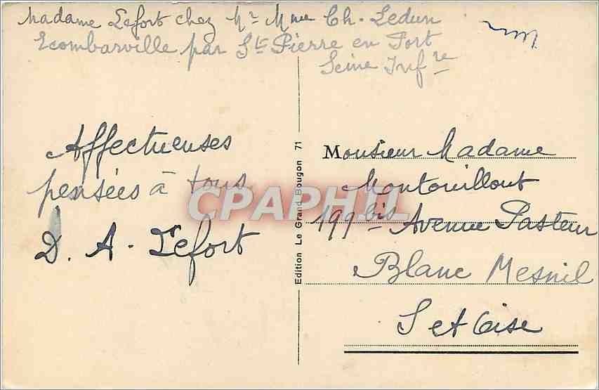 CPA St PIERRE -en-PORT-La Plage — Rückseite
