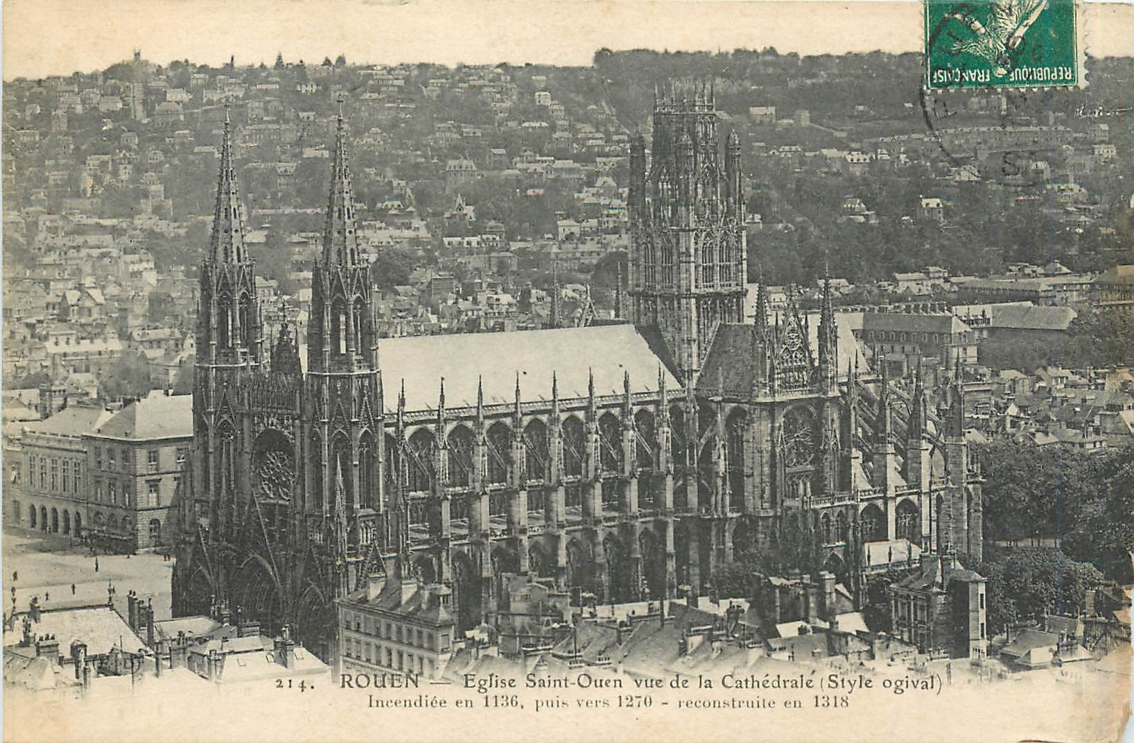 CPA ROUEN-Eglise Saint-Ouen  vue de la Cahedrale(Style ogival)