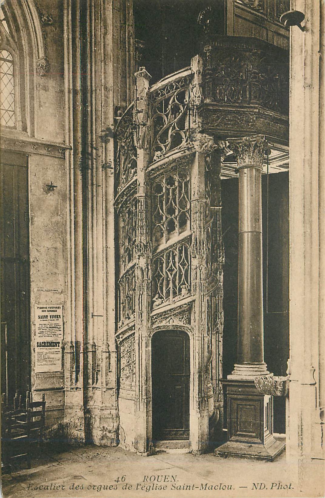 CPA ROUEN-Escalier des orgues de l'eglise Saint-Maclou