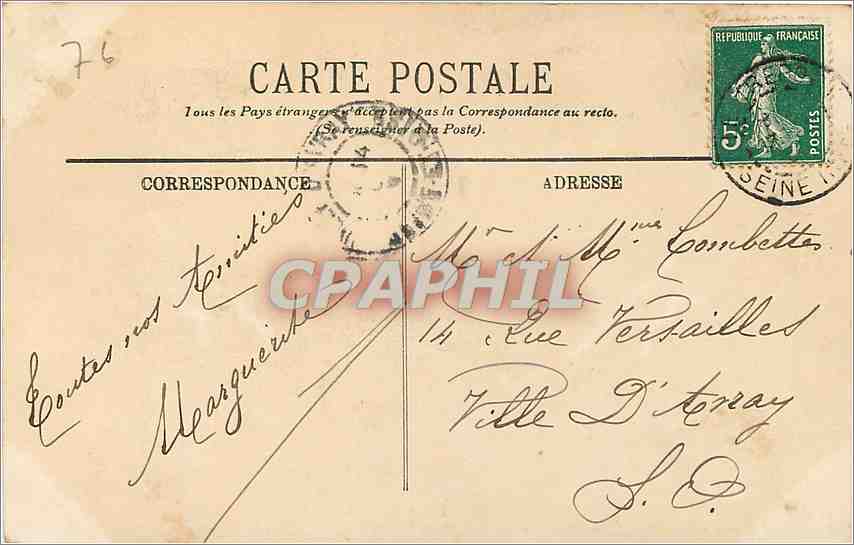 CPA LE TREPORT-Les Villas sur l'esplanade.le prt et le quai francois 1er Bateaux — Rückseite